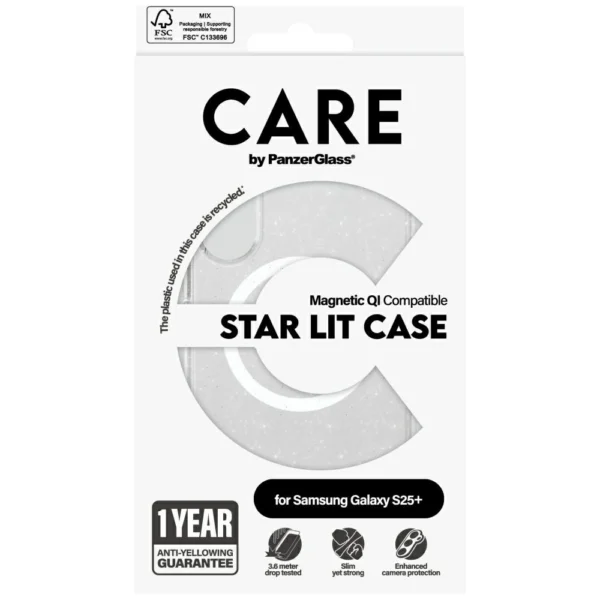 CARE by PanzerGlass Flagship Urban Combat StarLight White QI Case for Samsung Galaxy S25+ - Transparenteng