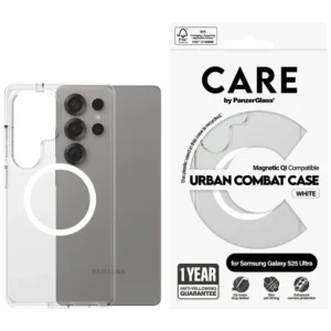 CARE by PanzerGlass Flagship Urban Combat White QI Case for Samsung Galaxy S25 Ultra - Transparenteng