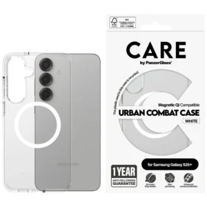 CARE by PanzerGlass Flagship Urban Combat White QI Case for Samsung Galaxy S25+ - Transparenteng