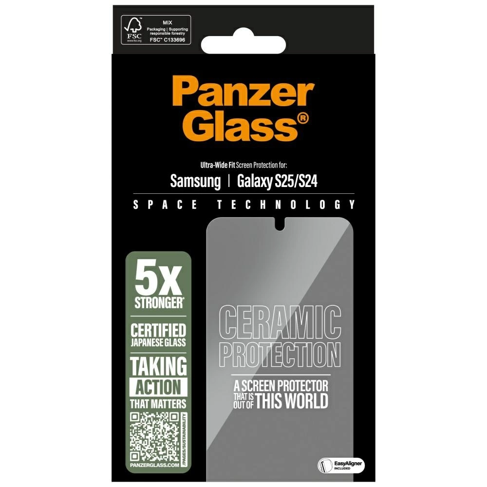 PanzerGlass Ultra-Wide Fit Ceramic Glass for Samsung Galaxy S25eng