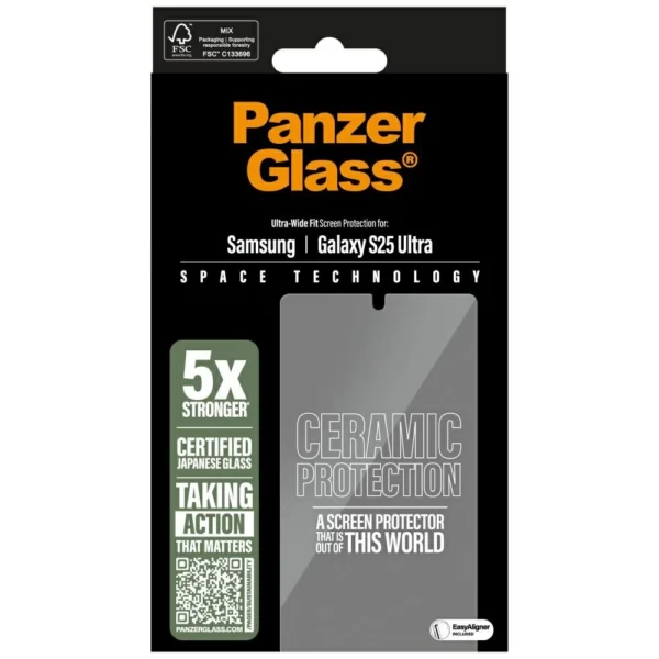 PanzerGlass Ultra-Wide Fit Ceramic Glass for Samsung Galaxy S25 Ultraeng