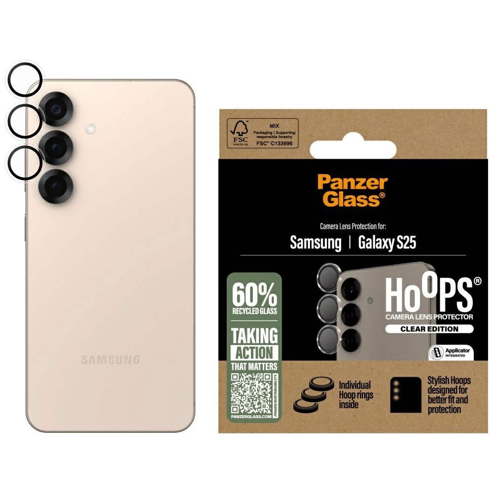 PanzerGlass Hoops Lens Protector Tempered Glass for Samsung Galaxy S25 Cleareng