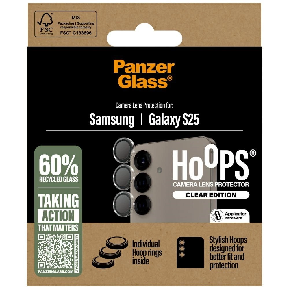 PanzerGlass Hoops Lens Protector Tempered Glass for Samsung Galaxy S25 Cleareng