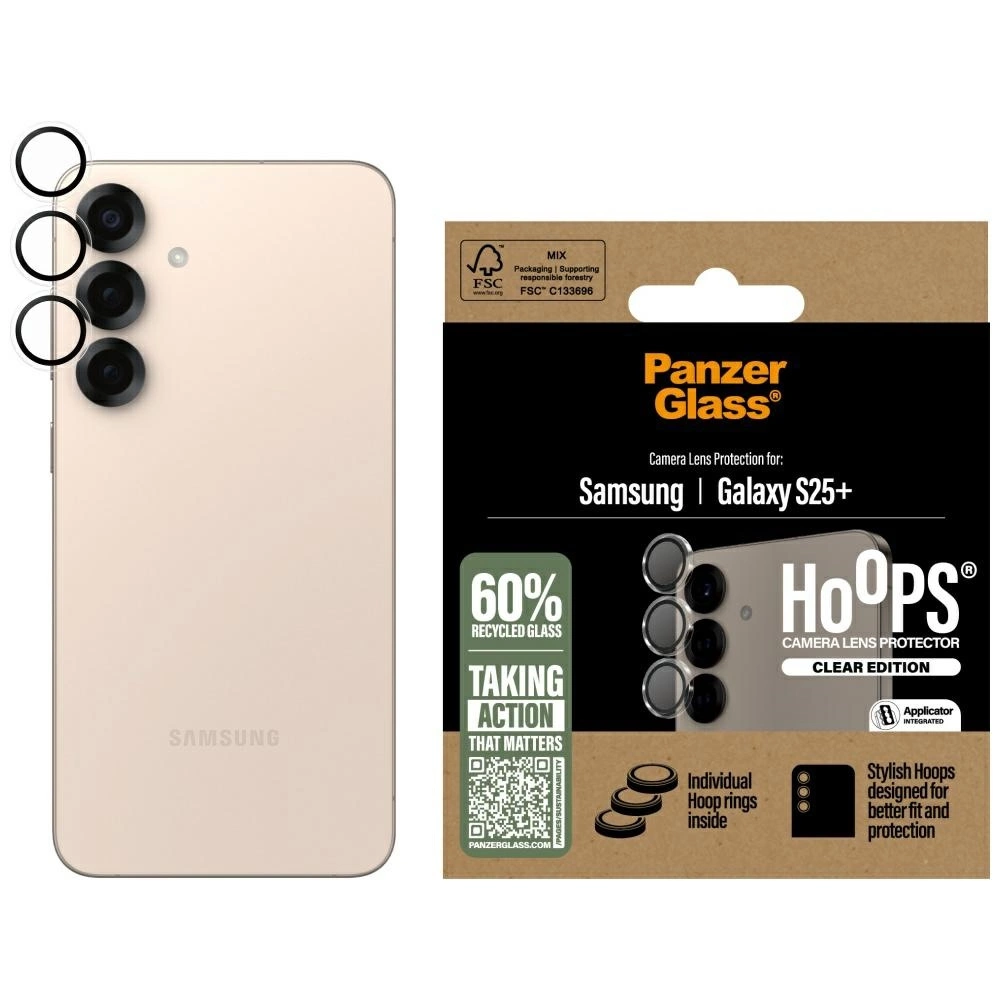 188308_1 PanzerGlass Hoops Lens Protector Tempered Glass for Samsung Galaxy S25+ Cleareng
