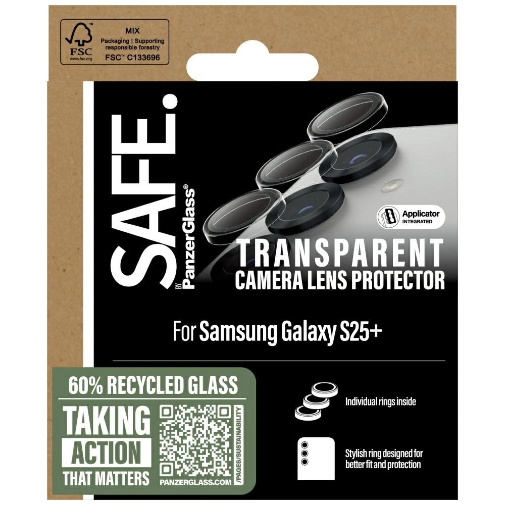 SAFE by PanzerGlass Rings Lens Protector for Samsung Galaxy S25+ Clear Tempered Glasseng
