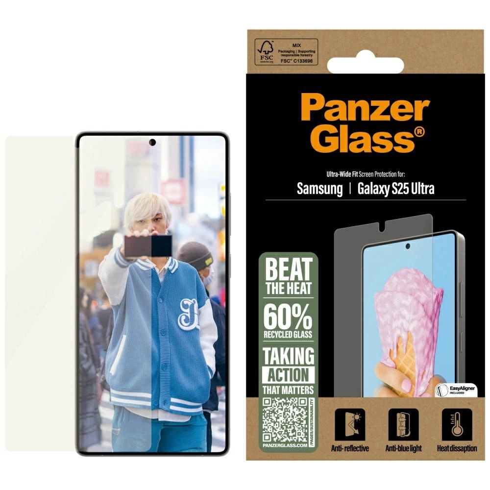PanzerGlass All-in-One Ultra-Wide Fit Tempered Glass for Samsung Galaxy S25 Ultraeng