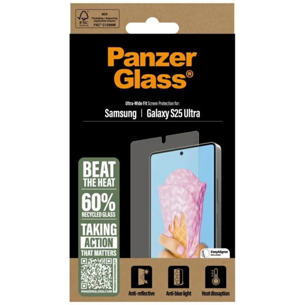 PanzerGlass All-in-One Ultra-Wide Fit Tempered Glass for Samsung Galaxy S25 Ultraeng