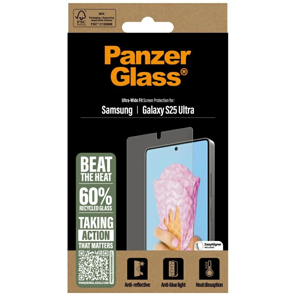 PanzerGlass All-in-One Ultra-Wide Fit Tempered Glass for Samsung Galaxy S25 Ultraeng