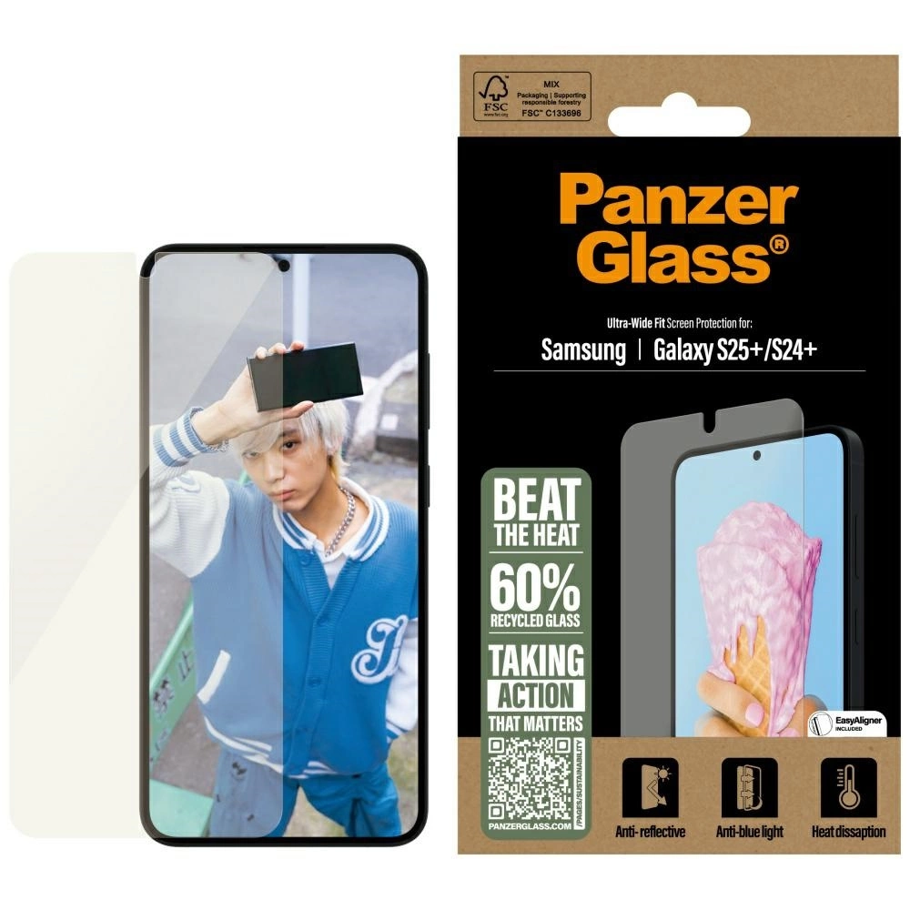 PanzerGlass All-in-One Ultra-Wide Fit Tempered Glass for Samsung Galaxy S25+eng
