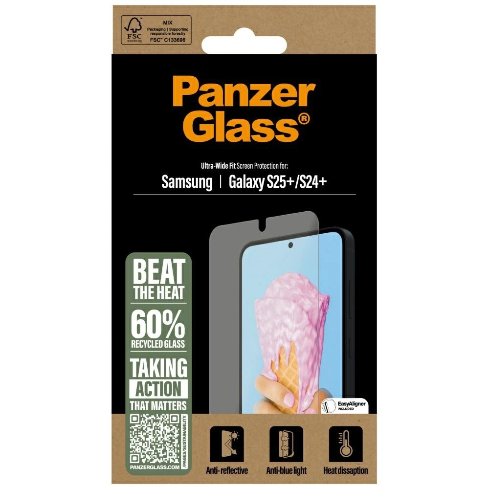 PanzerGlass All-in-One Ultra-Wide Fit Tempered Glass for Samsung Galaxy S25+eng