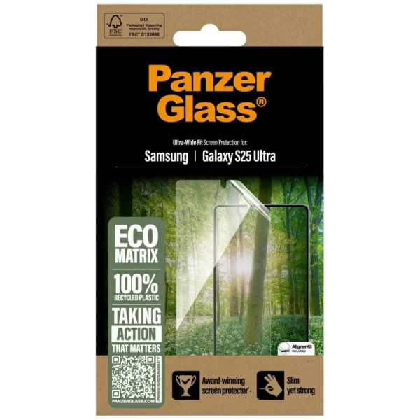 PanzerGlass Eco Matrix Ultra-Wide Fit Tempered Glass for Samsung Galaxy S25 Ultraeng