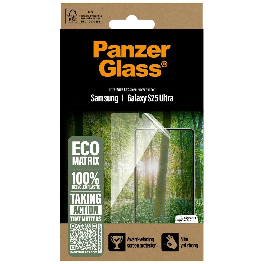 PanzerGlass Eco Matrix Ultra-Wide Fit Tempered Glass for Samsung Galaxy S25 Ultraeng