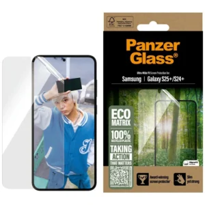 PanzerGlass Eco Matrix Ultra-Wide Fit Tempered Glass for Samsung Galaxy S25+eng