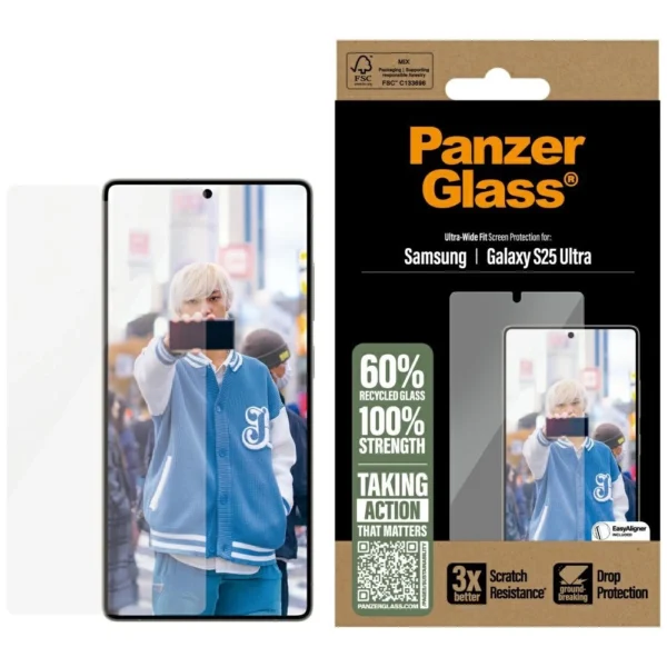 PanzerGlass Ultra-Wide Fit Tempered Glass for Samsung Galaxy S25 Ultraeng