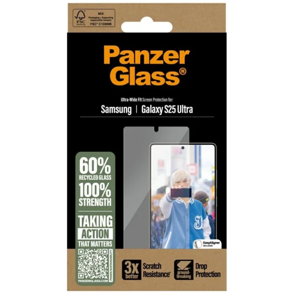 PanzerGlass Ultra-Wide Fit Tempered Glass for Samsung Galaxy S25 Ultraeng