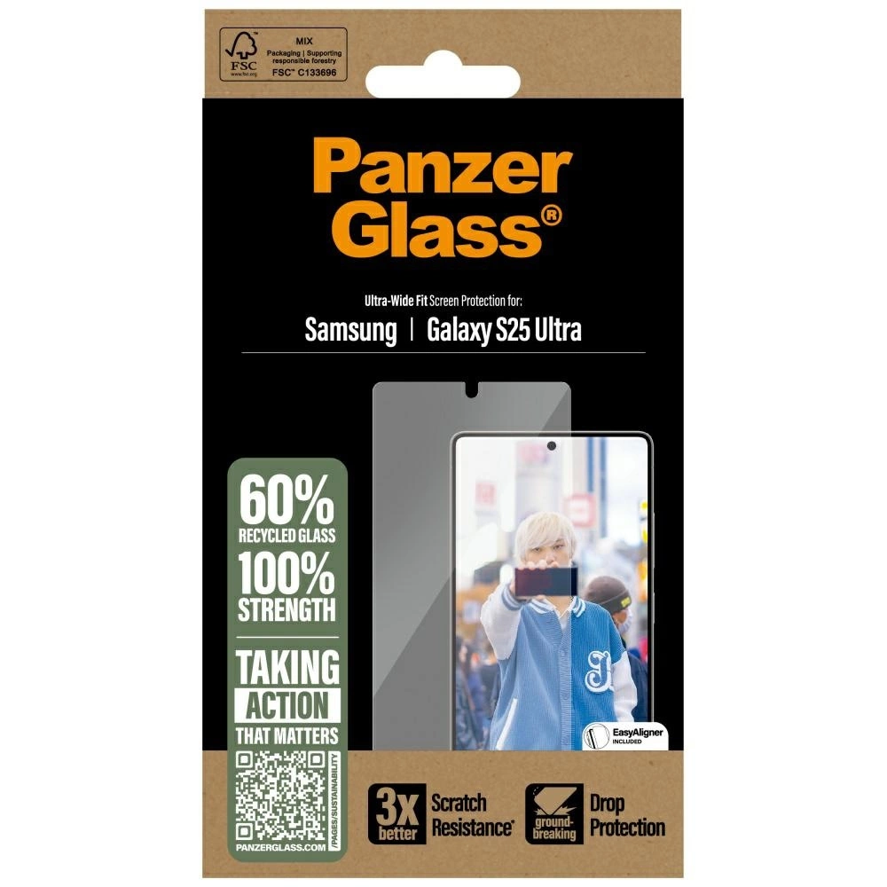 PanzerGlass Ultra-Wide Fit Tempered Glass for Samsung Galaxy S25 Ultraeng