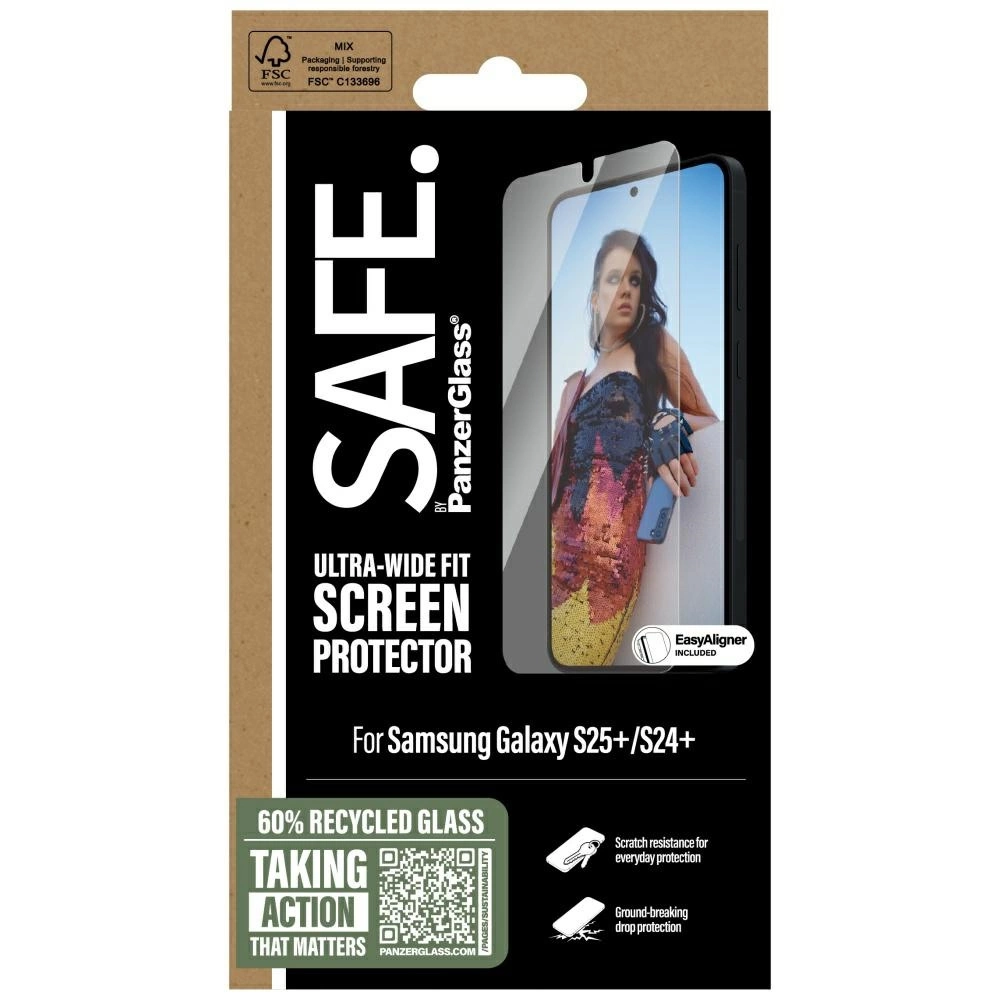 SAFE by PanzerGlass Ultra-Wide Fit Tempered Glass for Samsung Galaxy S25+eng