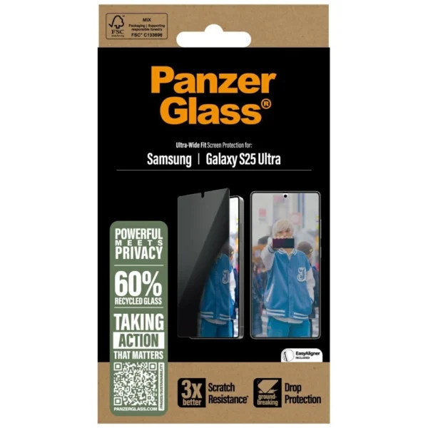 PanzerGlass Ultra-Wide Fit Privacy Glass for Samsung Galaxy S25 Ultraeng