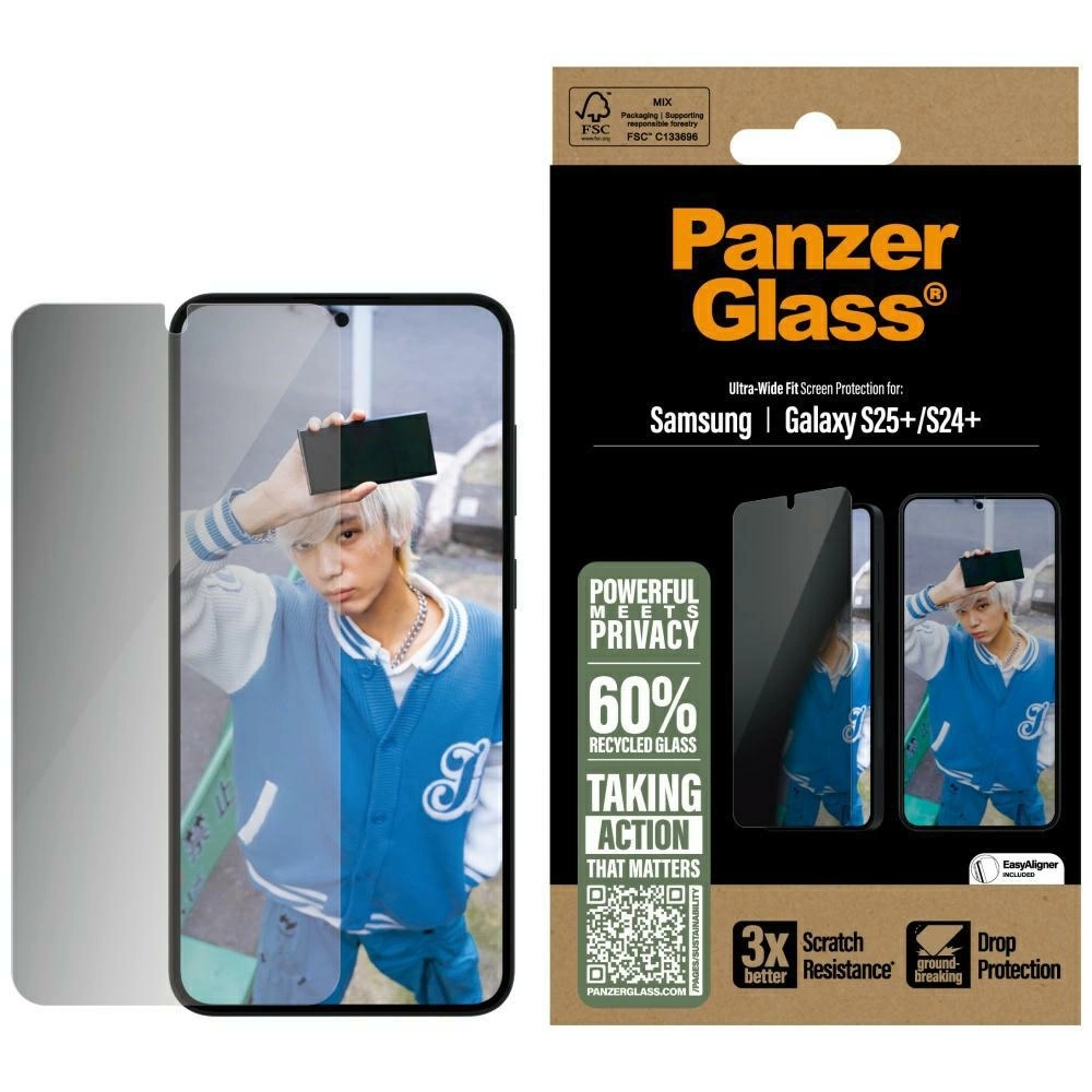 PanzerGlass Ultra-Wide Fit Privacy Glass for Samsung Galaxy S25+eng
