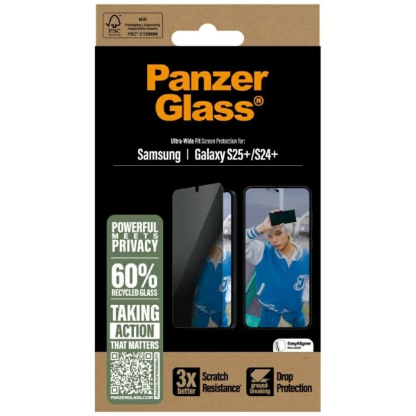 PanzerGlass Ultra-Wide Fit Privacy Glass for Samsung Galaxy S25+eng