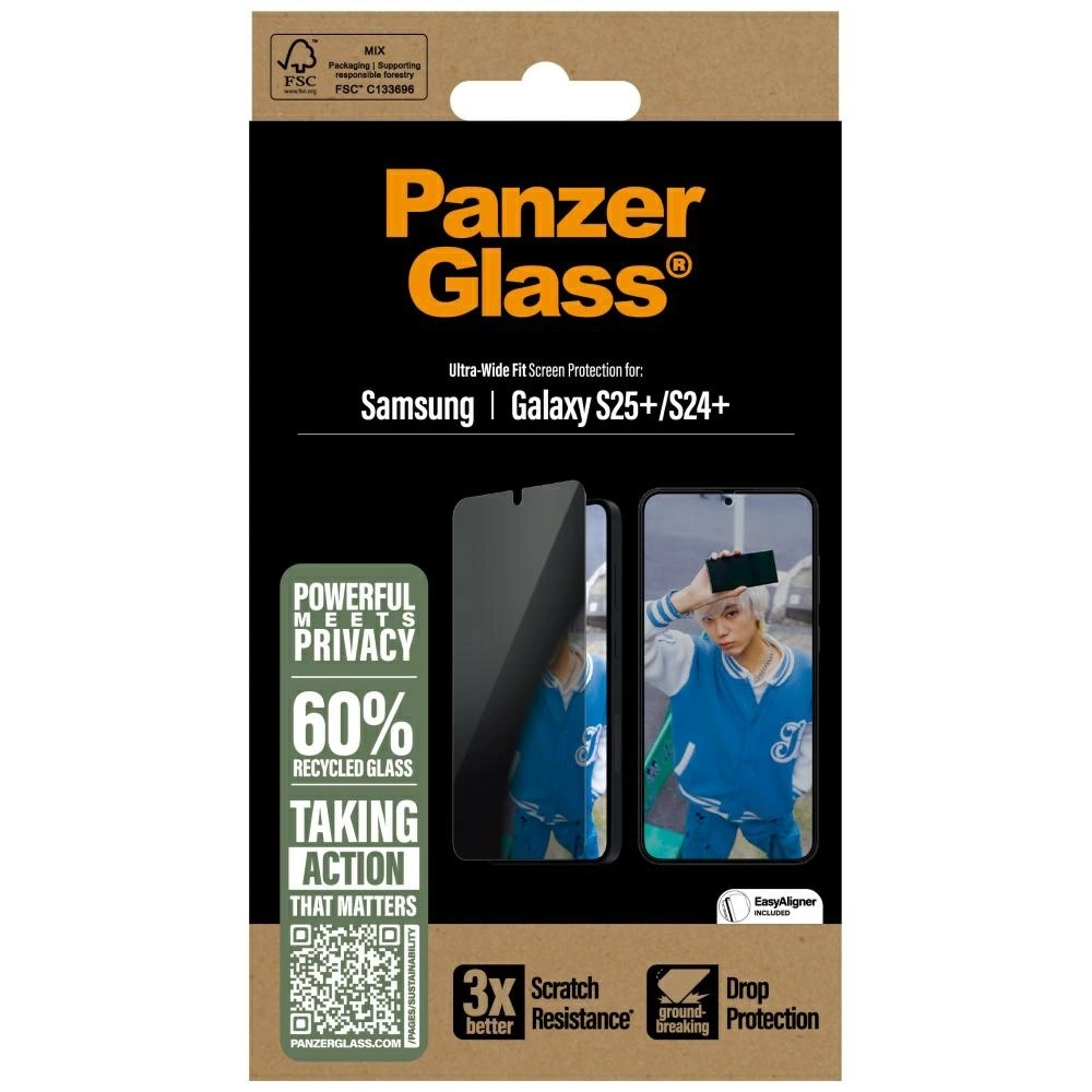 PanzerGlass Ultra-Wide Fit Privacy Glass for Samsung Galaxy S25+eng