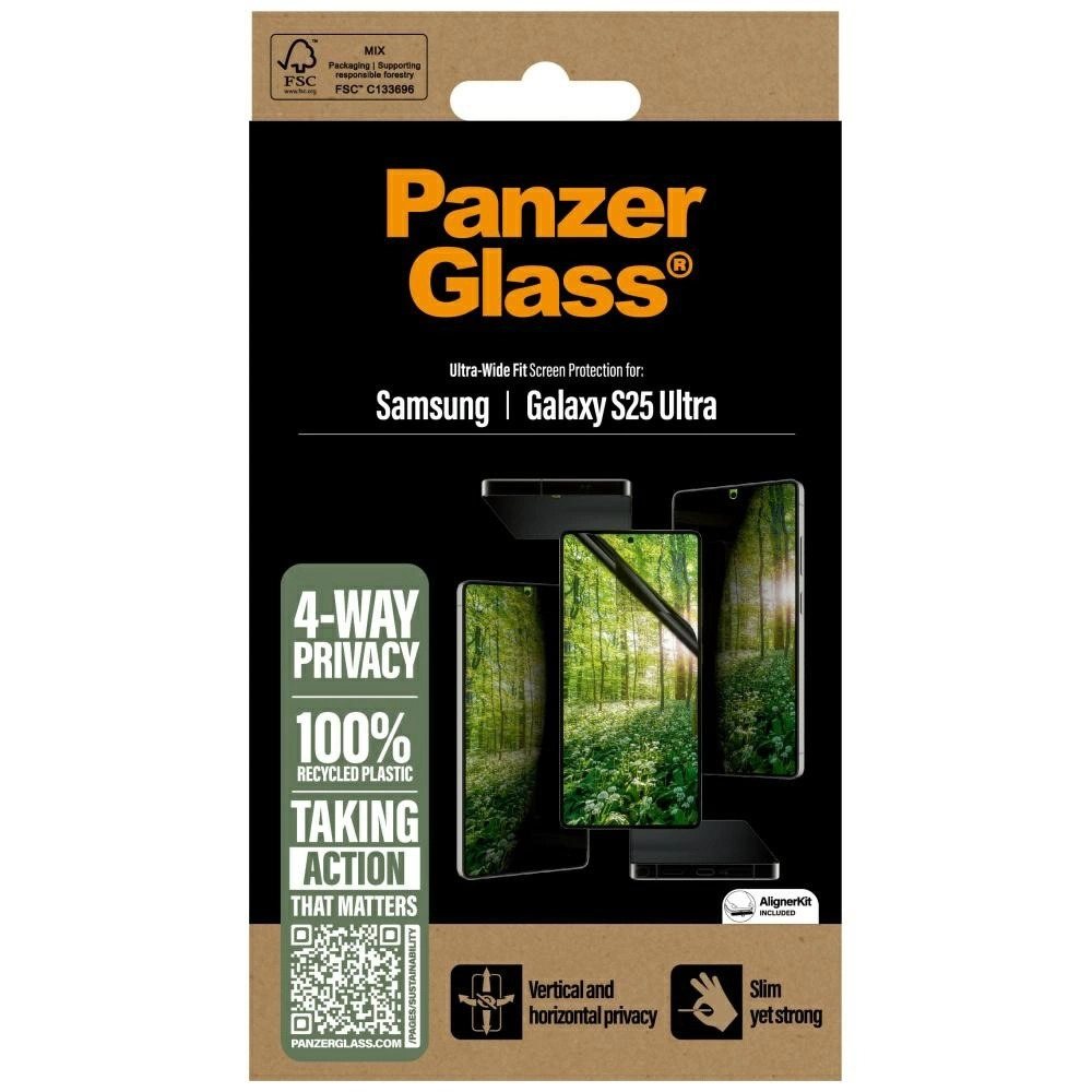 PanzerGlass Eco Matrix Ultra-Wide Fit Privacy Glass for Samsung Galaxy S25 Ultraeng