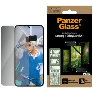 PanzerGlass Eco Matrix Ultra-Wide Fit Privacy Glass for Samsung Galaxy S25+eng