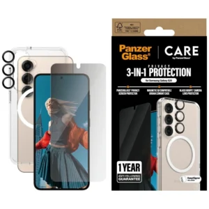 CARE by PanzerGlass Flagship 3in1 Case + Privacy Glass + Lens for Samsung Galaxy S25eng