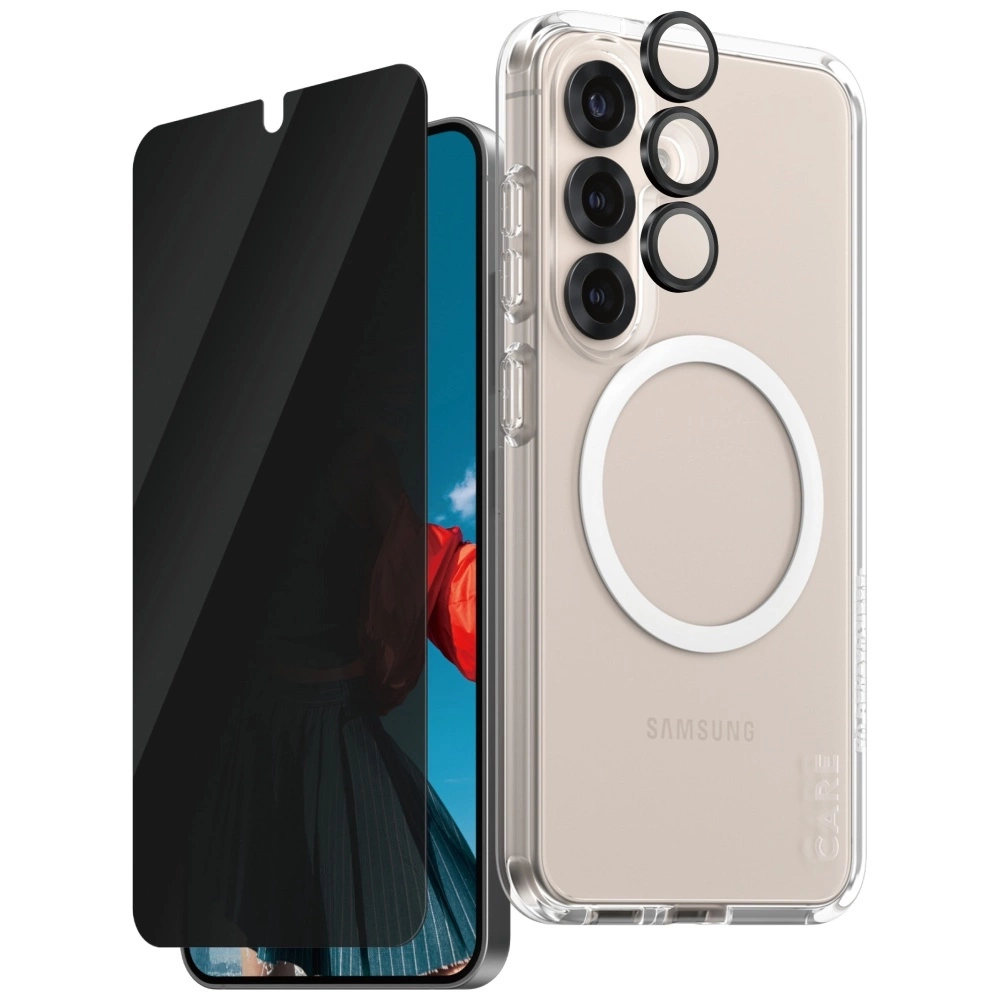 CARE by PanzerGlass Flagship 3in1 Case + Privacy Glass + Lens for Samsung Galaxy S25eng