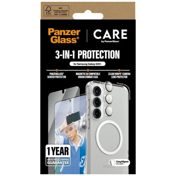 CARE by PanzerGlass Flagship 3in1 Case + Glass + Lens Protective Kit for Samsung Galaxy S25+eng
