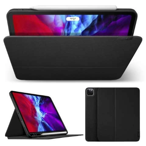 188427_3 LAUT Prestige Folio Case with Apple Pencil Holder for iPad Pro 11", iPad Air 10.9" - Blackeng