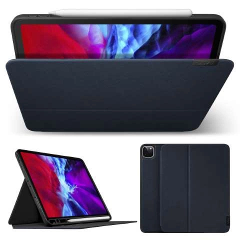 188428_3 LAUT Prestige Folio Case with Apple Pencil Holder for iPad Pro 11", iPad Air 10.9" - Navy Blueeng