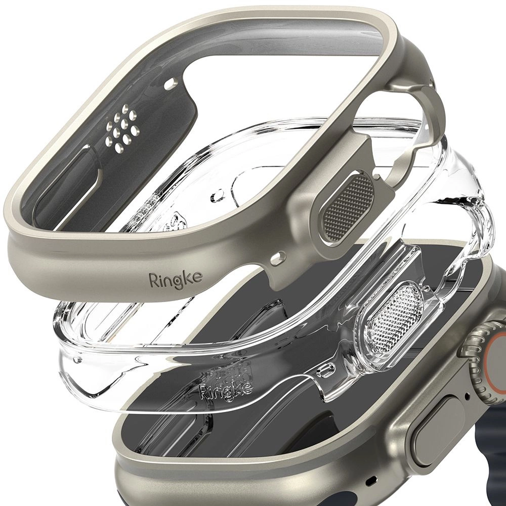Ringke Slim 2-pack Case for Apple Watch Ultra 1/2 (49mm) - Clear & Titaniumeng