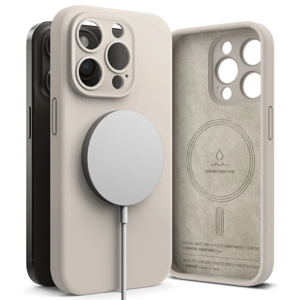 Ringke Silicone MagSafe iPhone 15 Pro Max Case - Beigeeng