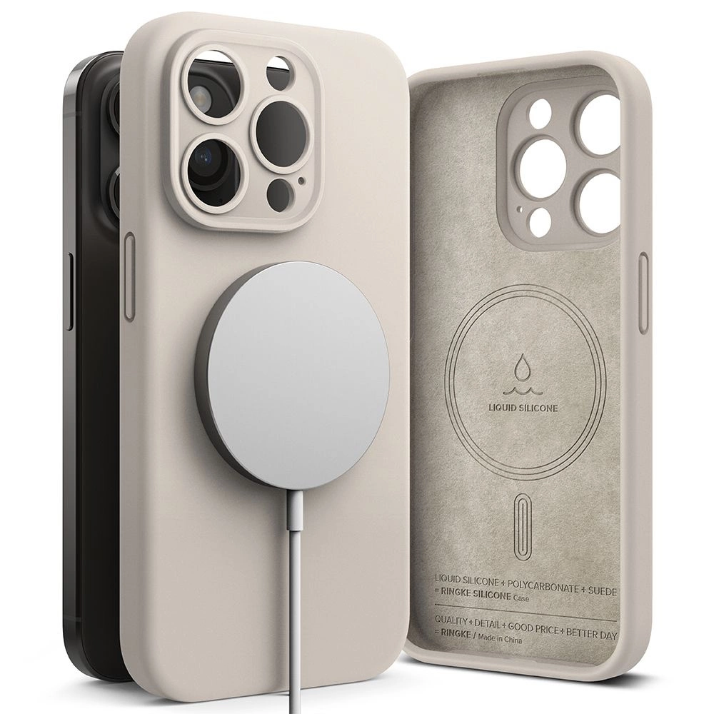 Ringke Silicone MagSafe iPhone 15 Pro Max Case - Beigeeng