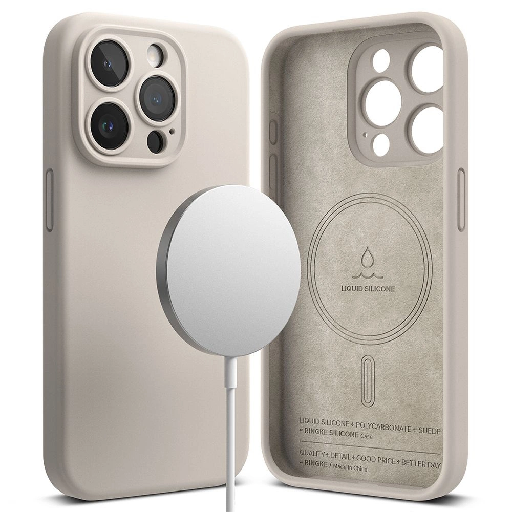 Ringke Silicone MagSafe iPhone 15 Pro Max Case - Beigeeng
