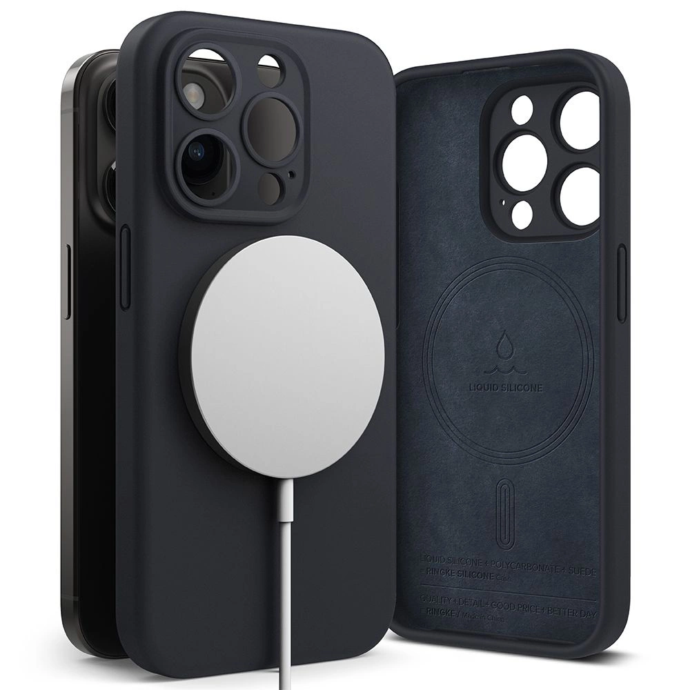 Ringke Silicone MagSafe iPhone 15 Pro Case - Navy Blueeng