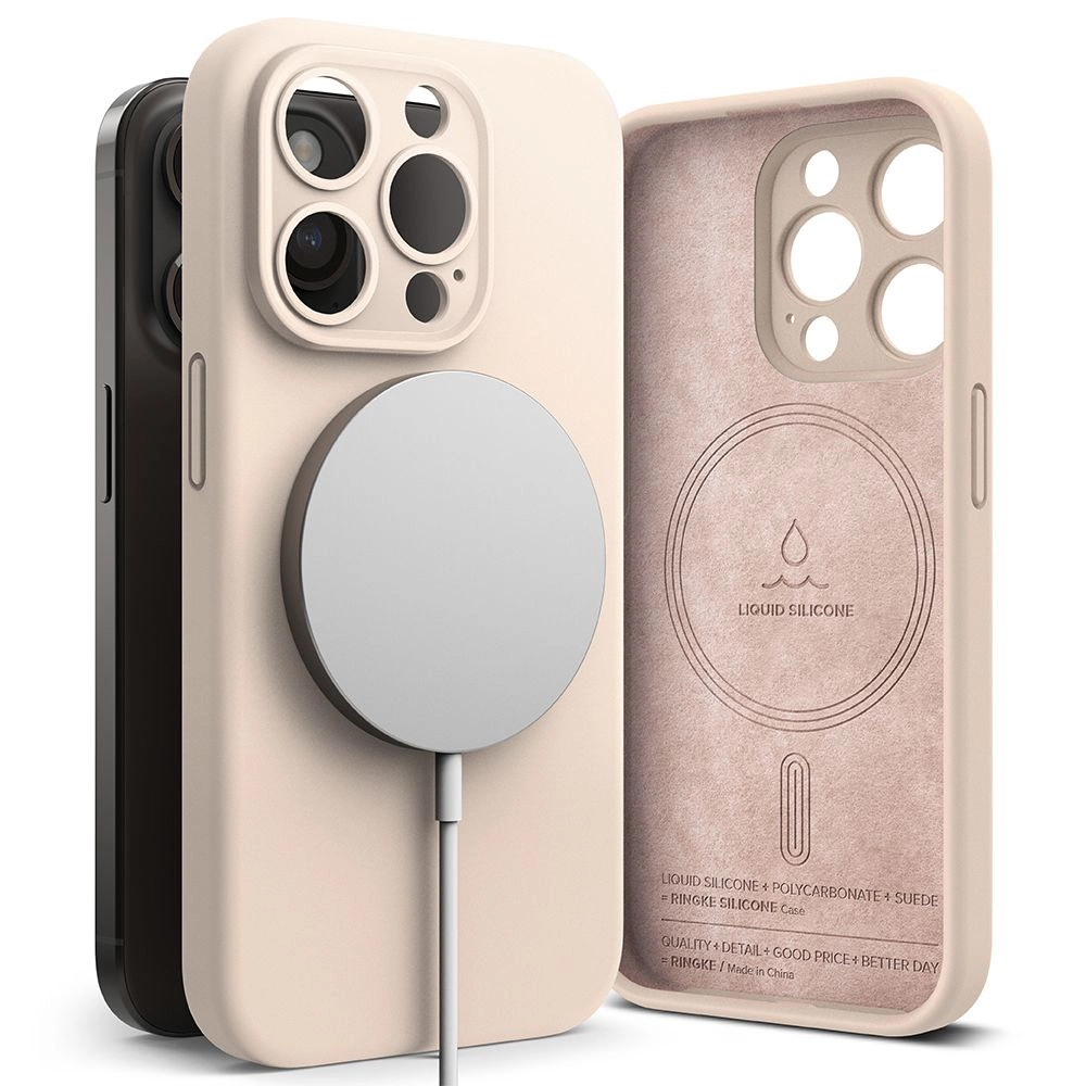 Ringke Silicone MagSafe iPhone 15 Pro Case - Pinkeng