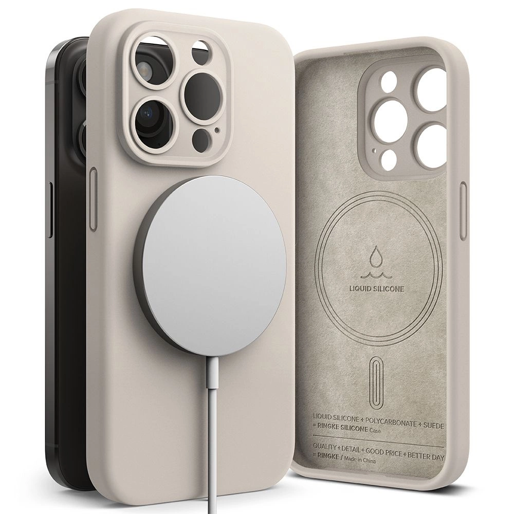 Ringke Silicone MagSafe iPhone 15 Pro Case - Beigeeng