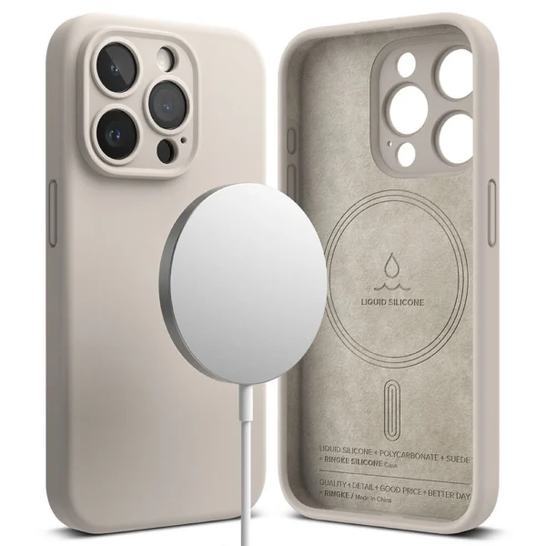Ringke Silicone MagSafe iPhone 15 Pro Case - Beigeeng