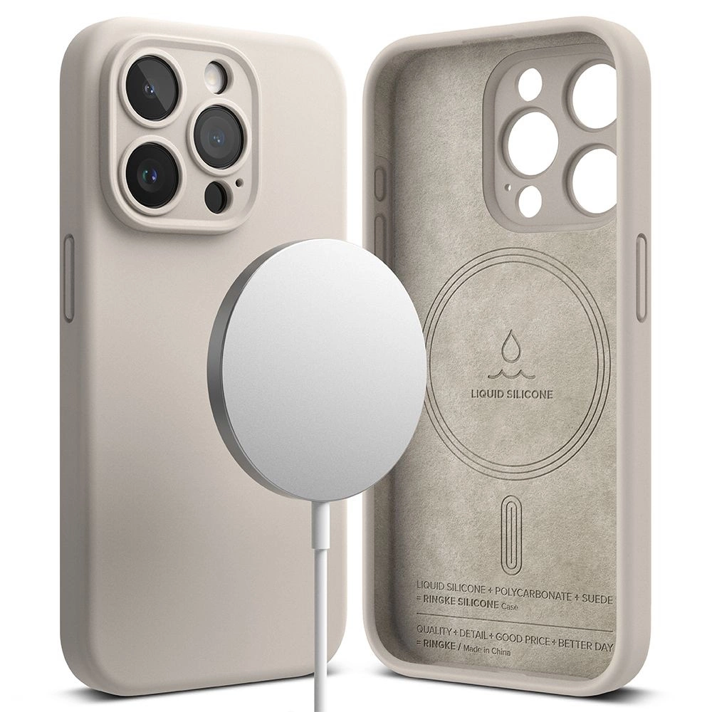 Ringke Silicone MagSafe iPhone 15 Pro Case - Beigeeng