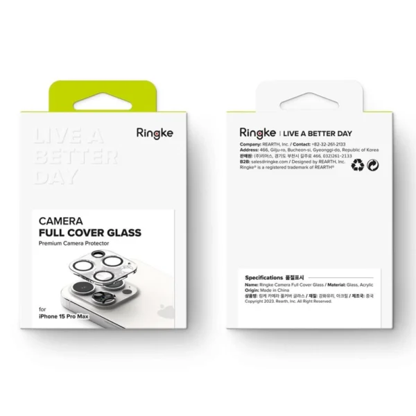Ringke Camera Protector 2-pack tempered glass for iPhone 15 Pro Maxeng