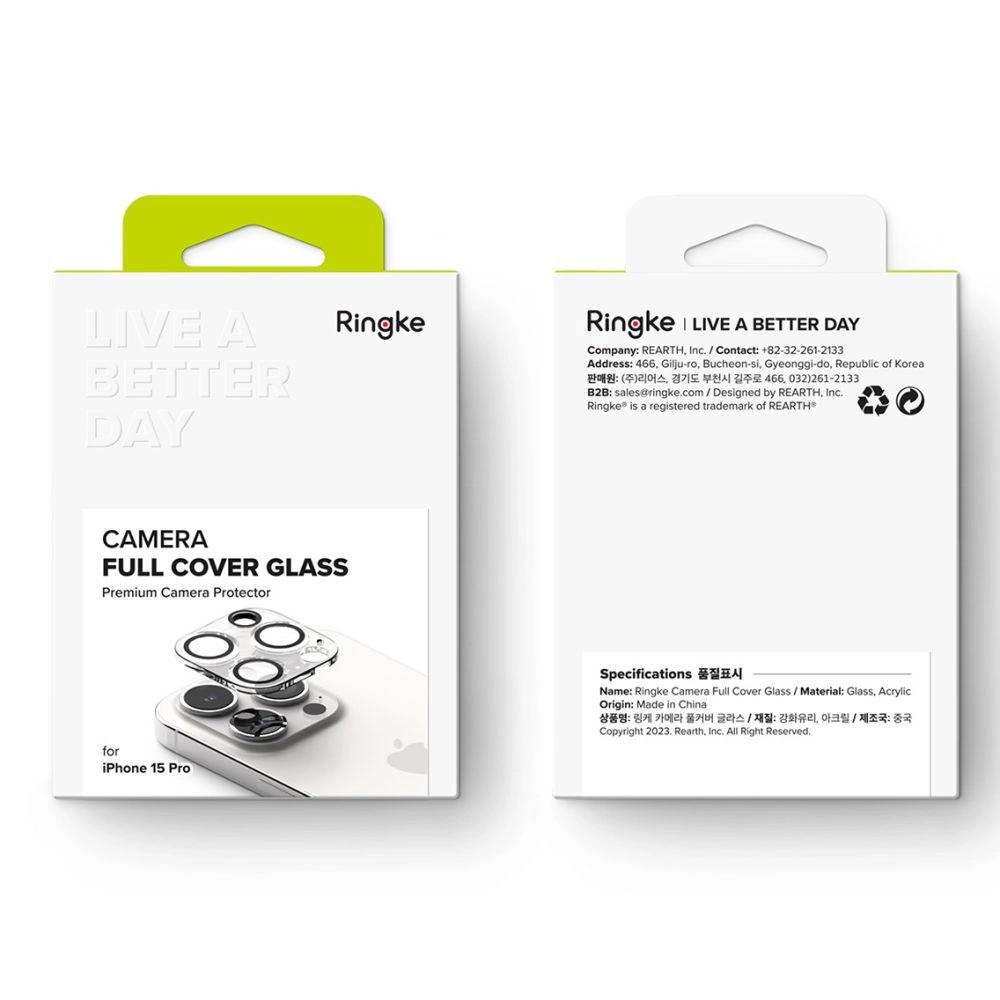 Ringke Camera Protector 2-pack tempered glass for iPhone 15 Proeng