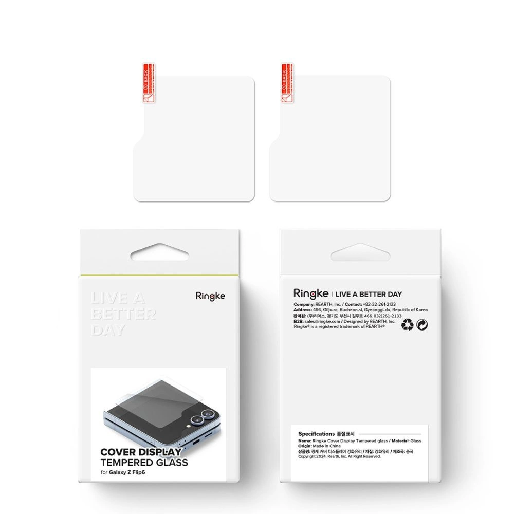 Ringke Cover Display Tempered Glass 2-pack for Samsung Galaxy Z Flip 6eng