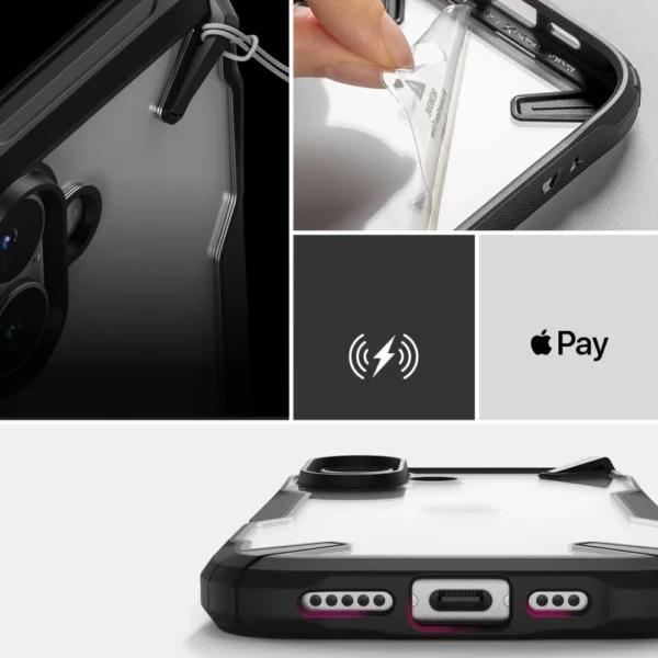 Ringke Fusion X iPhone 16 Case - Blackeng