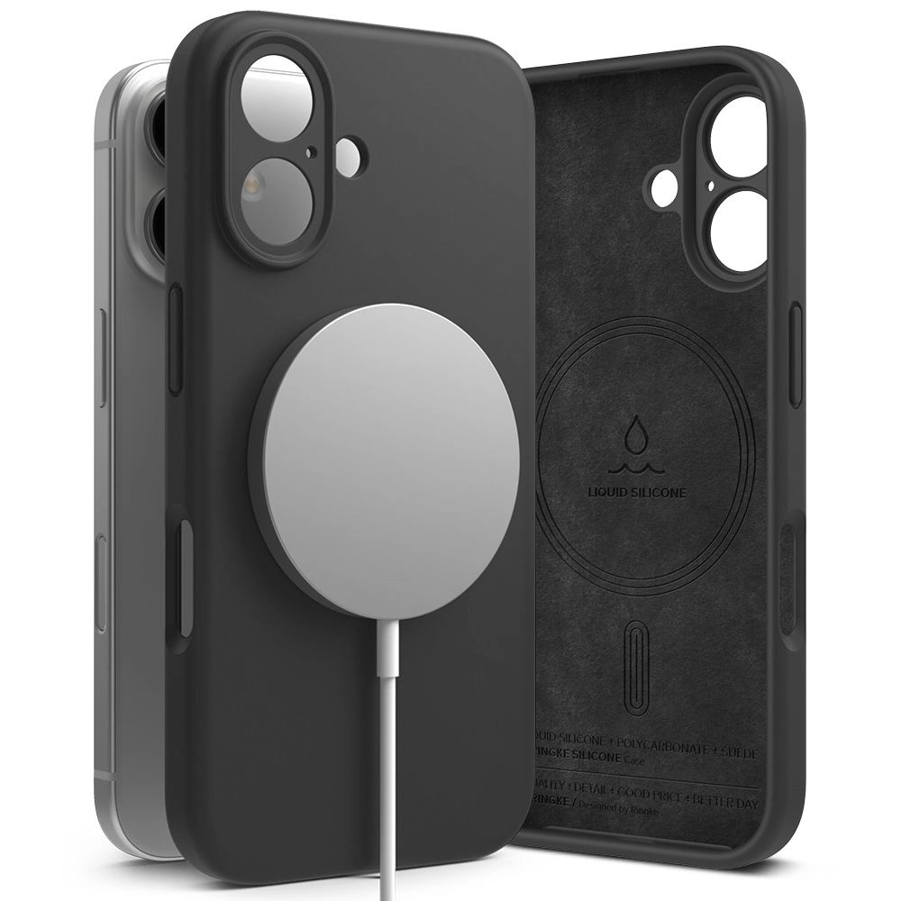 Ringke Silicone MagSafe iPhone 16 Case - Blackeng