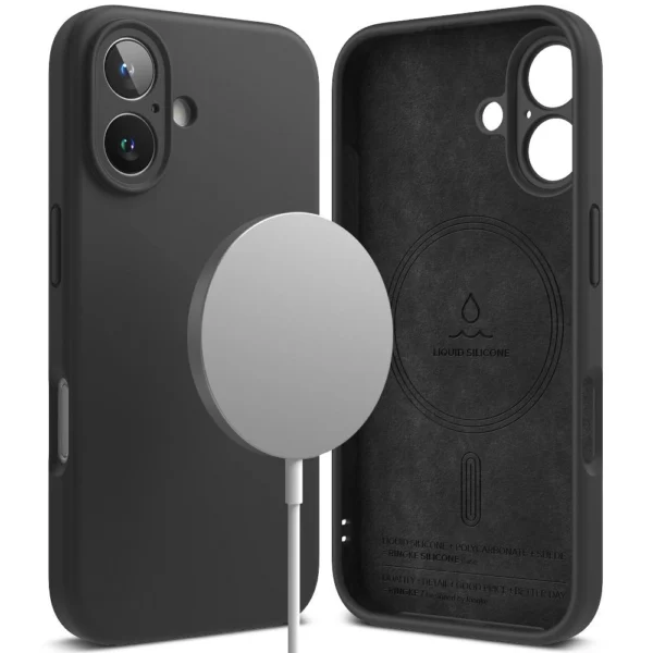 Ringke Silicone MagSafe iPhone 16 Case - Blackeng