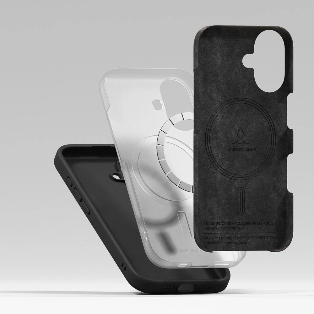 Ringke Silicone MagSafe iPhone 16 Case - Blackeng