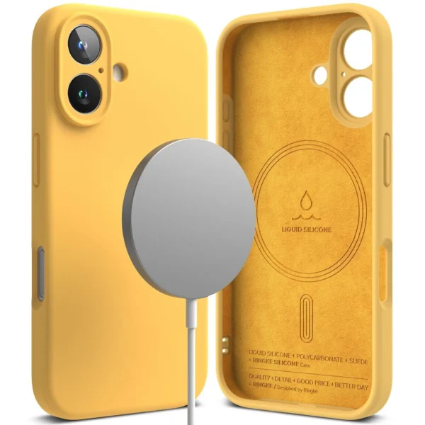 Ringke Silicone MagSafe case for iPhone 16 - yelloweng