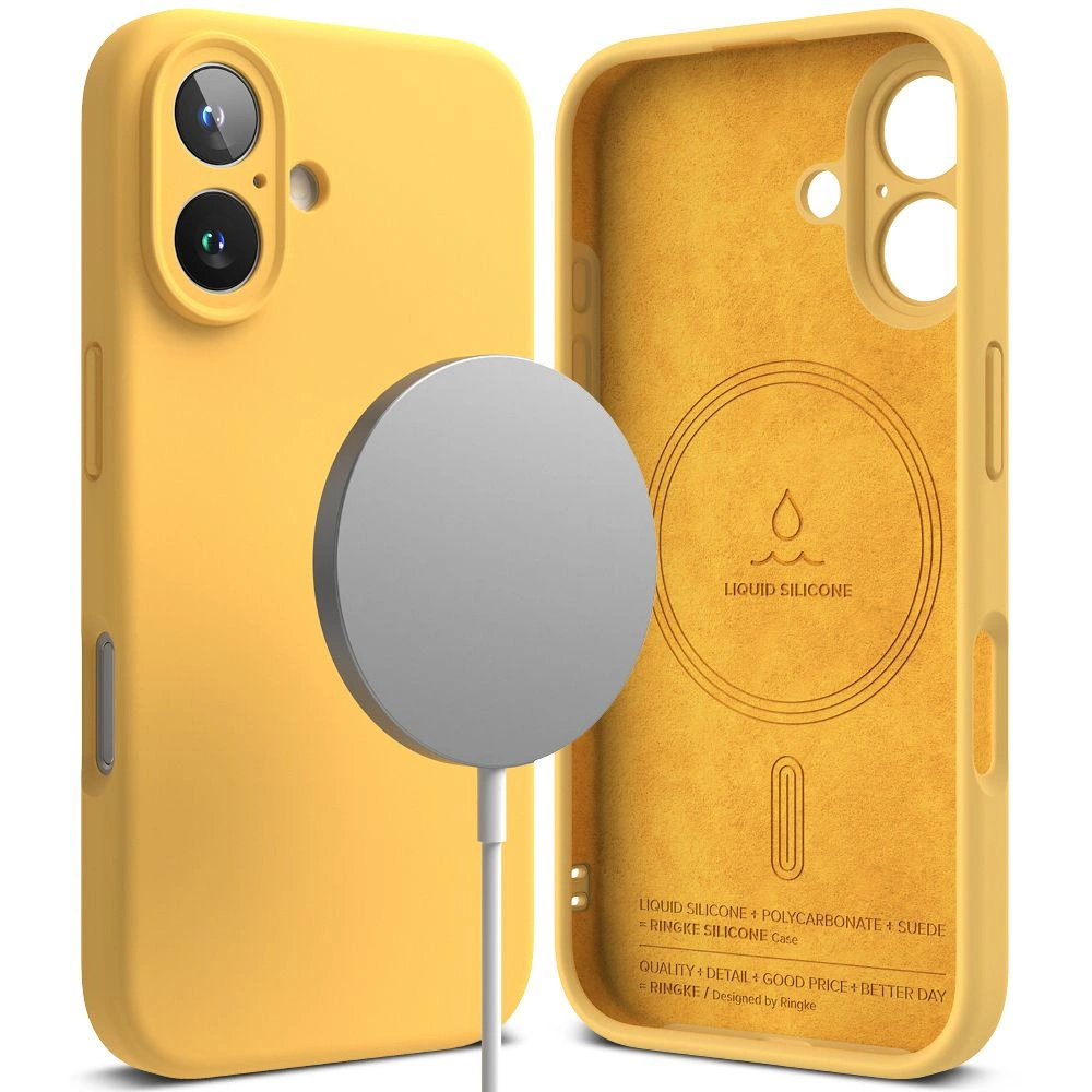 Ringke Silicone MagSafe case for iPhone 16 - yelloweng
